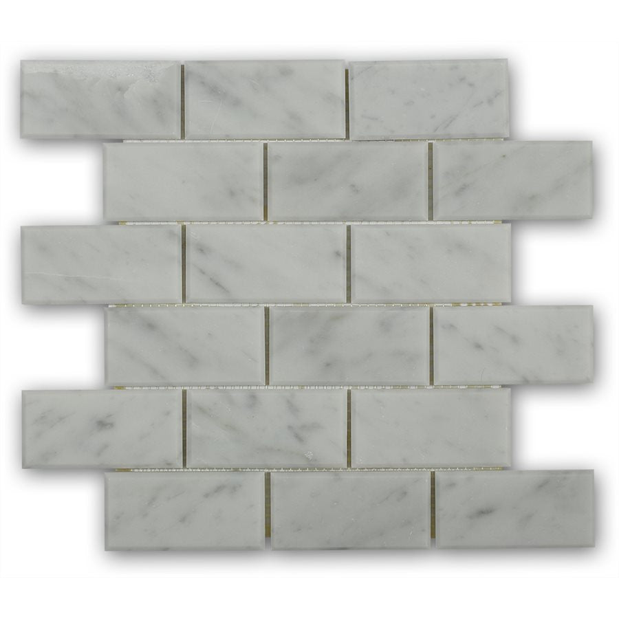Soho Studio White Carrara Beveled Edge Brick 11.75" x 11.75"