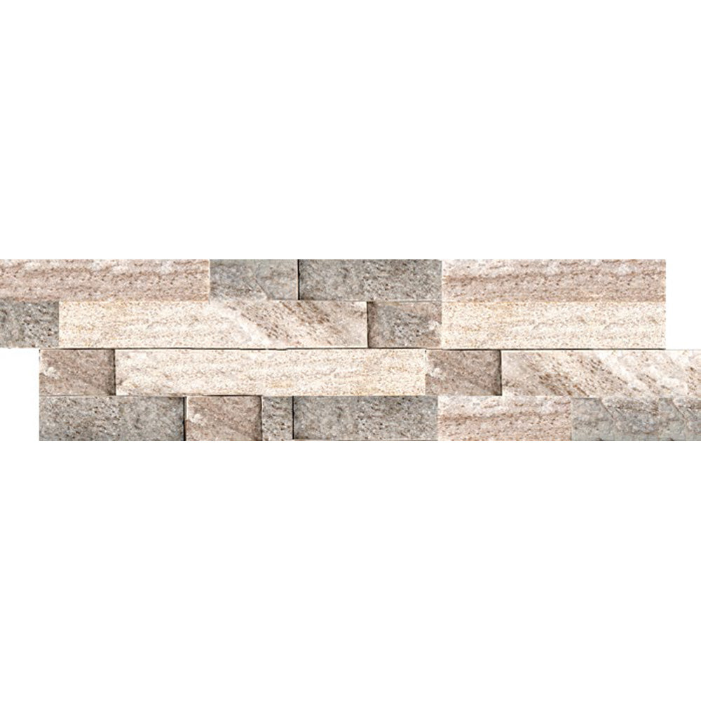 Emser Tile Slate Quartzite and Sandstone Stacked Mosaic 6" x 24"