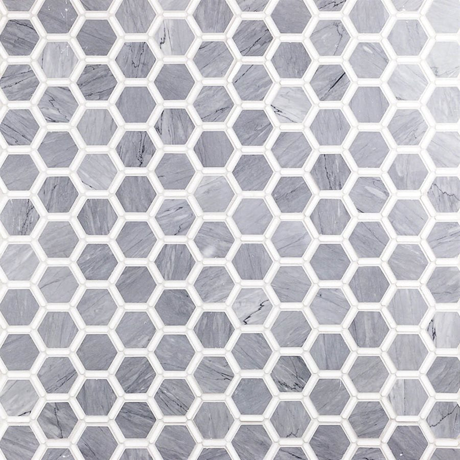 Soho Studio Honeycomb 11.5" x 12" Burlington Gray And White Thassos